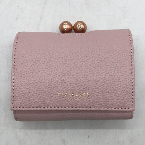 Ted Baker London Pink Wallet Maciey Bobble Small Leather Purse Barbie Core NWOT - Picture 1 of 16